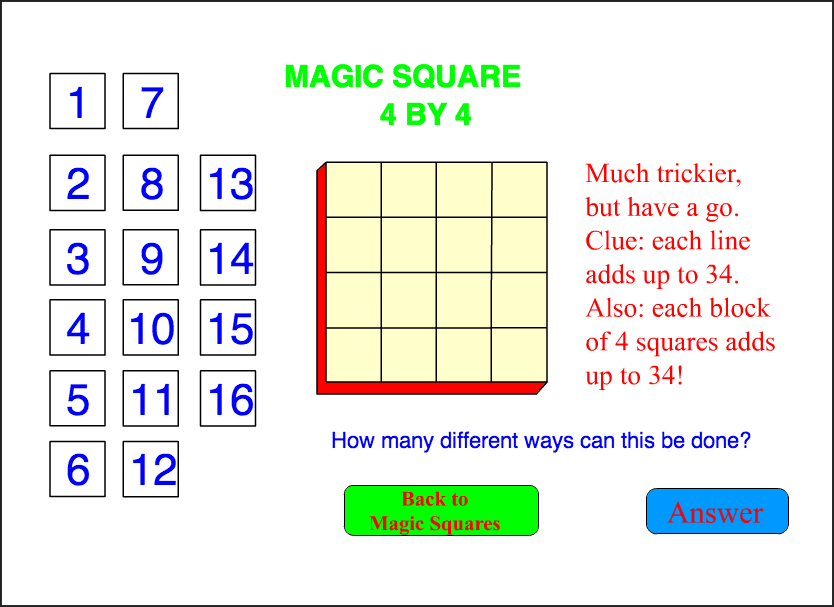 4 by 4 Square