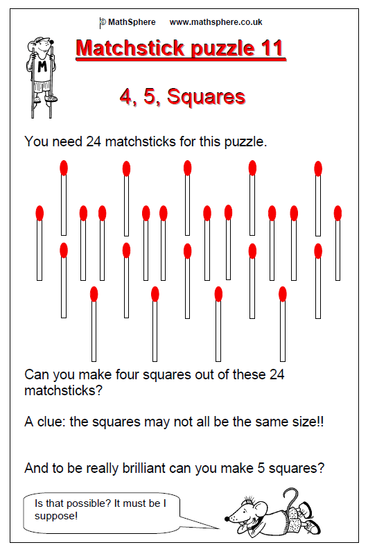 4, 5, Squares
