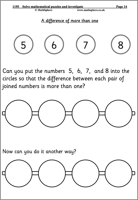 Solve Problems Maths Worksheet
